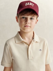GANT Cream Shield Pique Short Sleeve Polo Shirt - Image 4 of 4