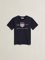 GANT Blue Archive Shield Short Sleeve T-Shirt - Image 5 of 7