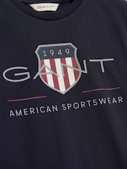 GANT Blue Archive Shield Short Sleeve T-Shirt - Image 6 of 7