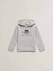GANT Grey Archive Shield Hoodie - Image 1 of 2