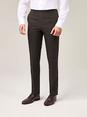 Skopes Brown Corsica Tailored Fit Linen Blend Suit Trousers - Image 1 of 4