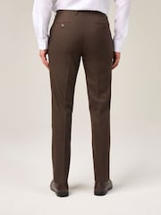 Skopes Brown Corsica Tailored Fit Linen Blend Suit Trousers - Image 2 of 4