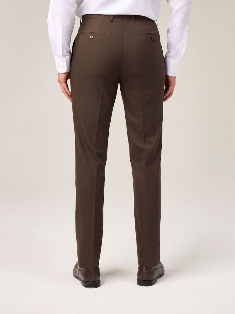 Skopes Brown Corsica Tailored Fit Linen Blend Suit Trousers - Image 2 of 4