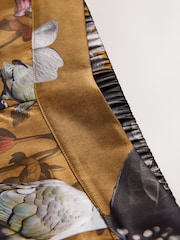 CERENE Floral Print Satin Wide Leg Trousers - Imaginea 8 din 11