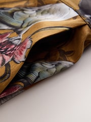 CERENE Floral Print Satin Wide Leg Trousers - Imaginea 9 din 11