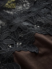 CERENE Eliza Brown Contrast Lace Jumper - Image 9 of 11