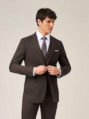 Skopes Brown Corsica Tailored Fit Linen Blend Suit Jacket - Image 1 of 8
