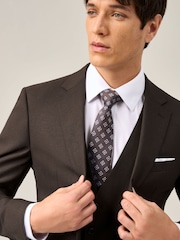 Skopes Brown Corsica Tailored Fit Linen Blend Suit Jacket - Image 5 of 8