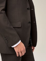 Skopes Brown Corsica Tailored Fit Linen Blend Suit Jacket - Image 6 of 8