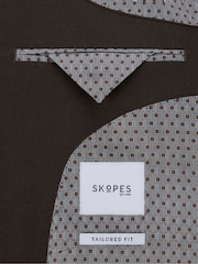 Skopes Brown Corsica Tailored Fit Linen Blend Suit Jacket - Image 8 of 8