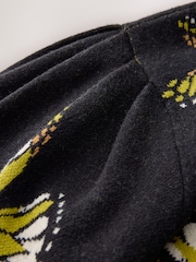 CERENE Edmonds Black Jacquard Butterfly  Print Zip Through Knitted Jacket - Image 8 of 12