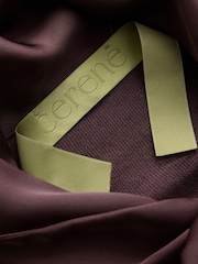 CERENE Bridget Burgundy Satin Scarf Detail Knitted Back Blouse - Image 5 of 9
