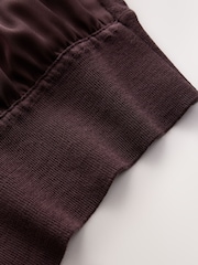 CERENE Bridget Burgundy Satin Scarf Detail Knitted Back Blouse - Image 9 of 9