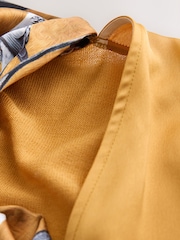 CERENE Bridget Ochre Yellow Cerenity Print Satin Scarf Detail Knitted Back Blouse - Image 9 of 11