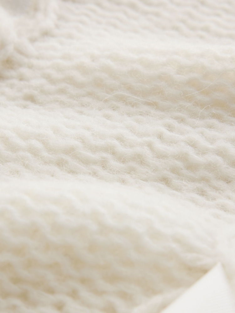 Cream - CERENE Chunky Ribbon Roll Neck Jumper - Larawan 10 ng 10