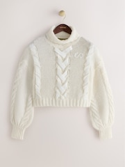 Cream - CERENE Chunky Ribbon Roll Neck Jumper - Larawan 5 ng 10