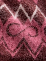 CERENE Burugundy Red Fairisle Crew Neck Jumper - Image 8 of 10