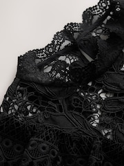 CERENE Eden Black Contrast Lace Panel And Cuff Jumper - Image 6 of 11