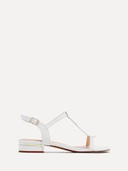 Linzi White Lavish T-Bar Low Block Heeled Sandals - Image 2 of 5
