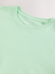 Aqua Green Regular Fit Essential Crew Neck Cotton T-Shirt - Image 6 of 7