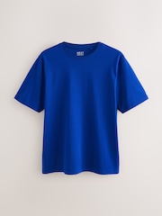Cobalt Blue Regular Fit Essential Crew Neck Cotton T-Shirt - Image 1 of 3