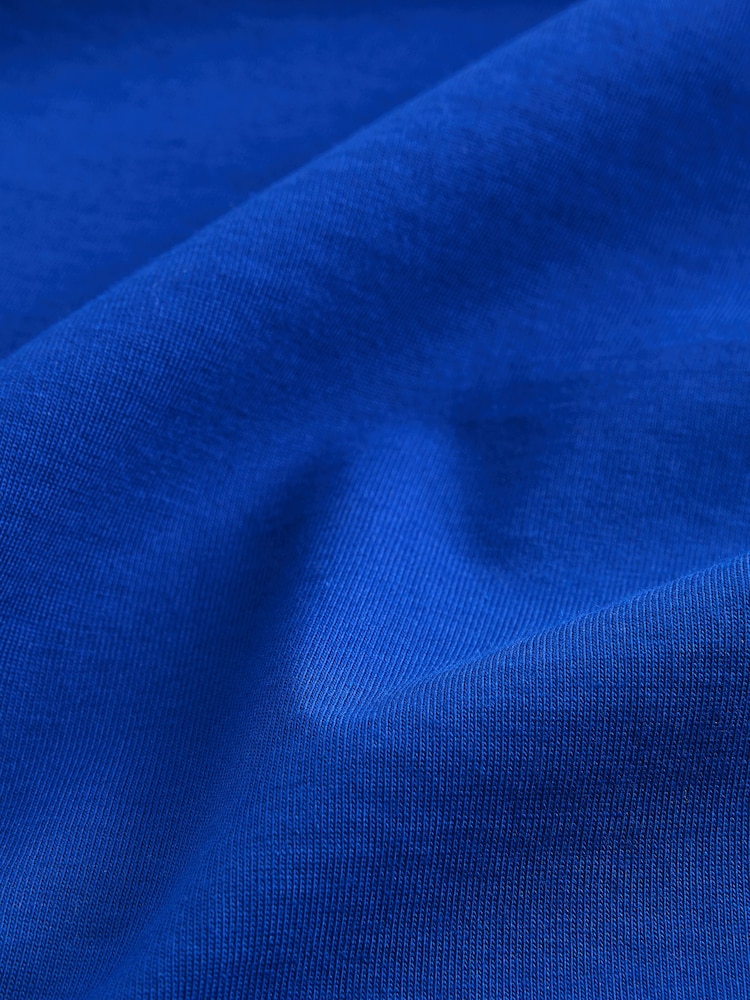 Cobalt Blue Regular Fit Essential Crew Neck Cotton T-Shirt - Image 2 of 3 Cobalt Blue Regular Fit Essential Crew Neck Cotton T-Shirt - Image 2 of 3