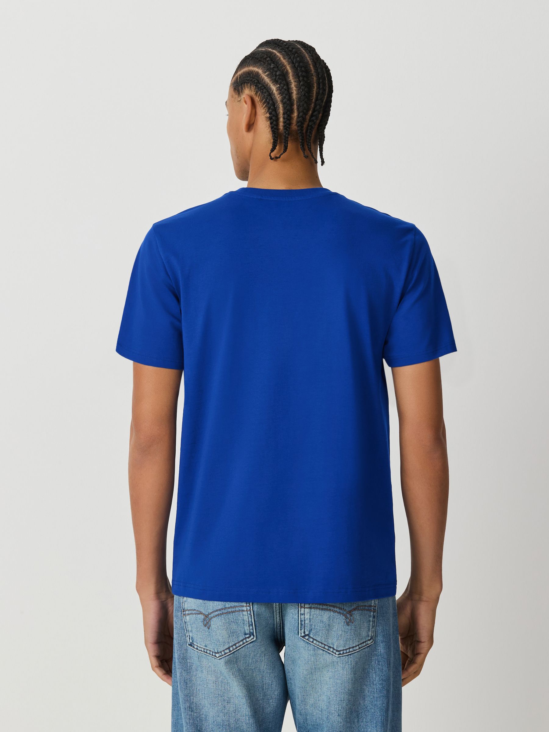 Buy Blue Cobalt Regular Fit Essential Crew Neck Cotton T-Shirt