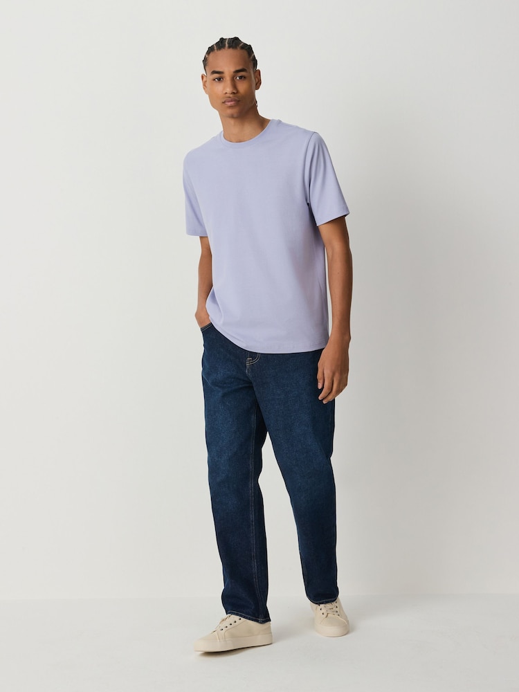 Lilac Purple Regular Fit Essential Crew Neck Cotton T-Shirt - Image 2 of 7