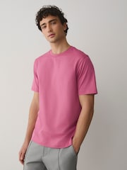 Pink Regular Fit Signature SUPIMA® Cotton Crew Neck T-Shirt - Image 1 of 5