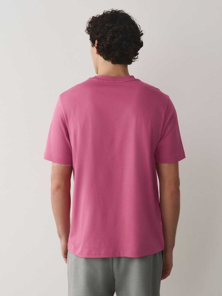 Pink Regular Fit Signature SUPIMA® Cotton Crew Neck T-Shirt - Image 2 of 5
