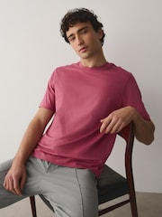 Pink Regular Fit Signature SUPIMA® Cotton Crew Neck T-Shirt - Image 4 of 5