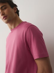 Pink Regular Fit Signature SUPIMA® Cotton Crew Neck T-Shirt - Image 5 of 5