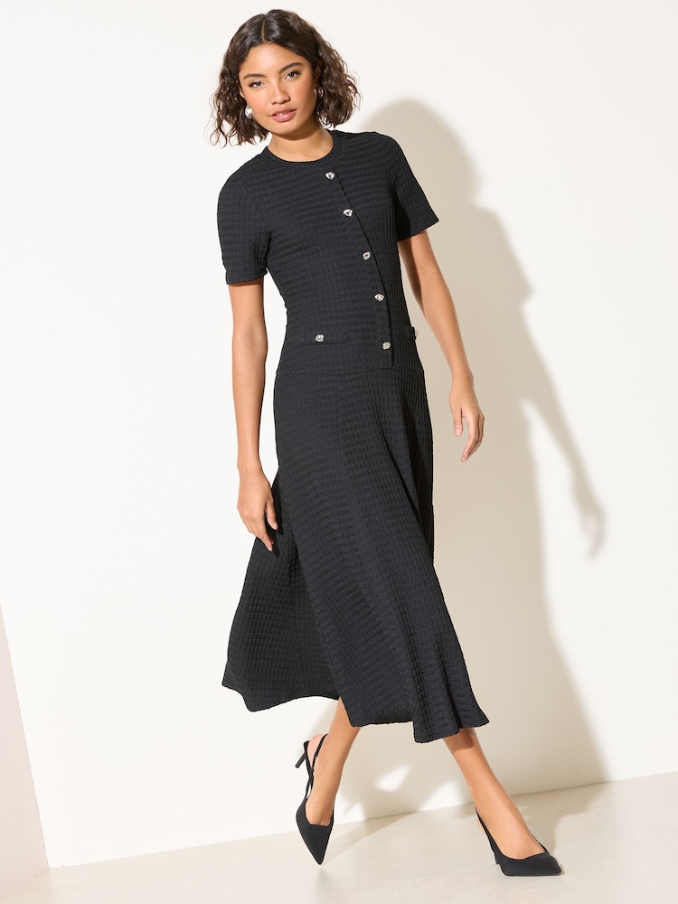 Friends Like These Mint Green Dropped Waist Textured Jersey Maxi Dress - Image 1 of 4