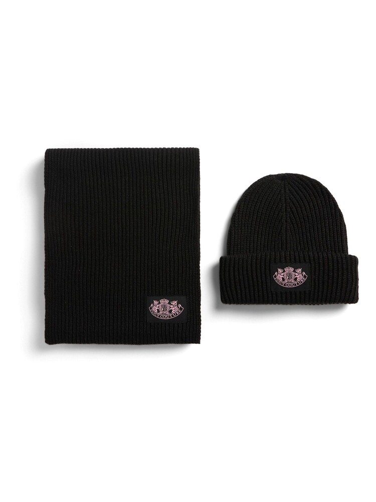 Juicy Couture Black Crest Scarf/Beanie Set - Image 2 of 2