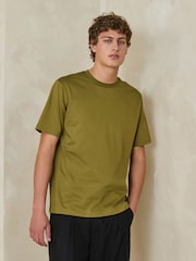 Green Regular Fit Signature SUPIMA® Cotton Crew Neck T-Shirt - Image 1 of 4