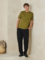 Green Regular Fit Signature SUPIMA® Cotton Crew Neck T-Shirt - Image 2 of 4