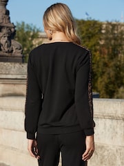 Sosandar Leopard Print Side Stripe Sweatshirt - Imagem 4 de 5