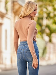 Sosandar Blue Contour Waist Skinny Jeans - Image 4 of 5