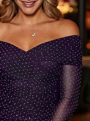Sosandar Dazzling Bardot Ruched Midi Dress - Imagen 5 de 5