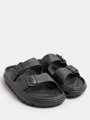 Yours Curve Black Platform EVA Sandals In Wide E Fit - Image 3 of 5