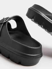 Yours Curve Black Platform EVA Sandals In Wide E Fit - Image 4 of 5