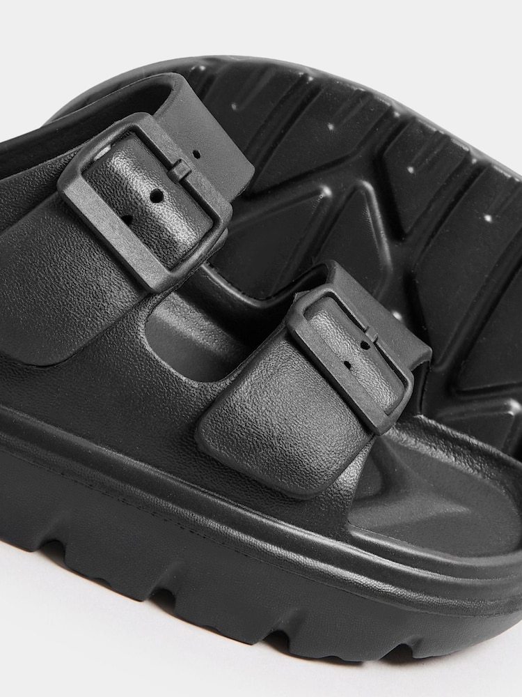 Yours Curve Black Platform EVA Sandals In Wide E Fit - Image 5 of 5