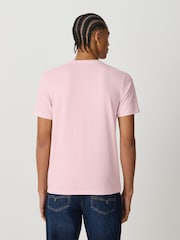 Light Pink Slim Fit Essential Crew Neck Cotton T-Shirt - Image 3 of 7