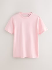 Light Pink Slim Fit Essential Crew Neck Cotton T-Shirt - Image 5 of 7