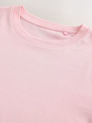 Light Pink Slim Fit Essential Crew Neck Cotton T-Shirt - Image 7 of 7