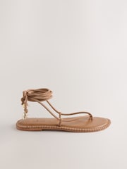 Tan Brown Forever Comfort® Wrap Sandals - Image 7 of 10