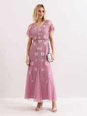 Phase Eight Pink Priya Beaded Dress - Image 1 of 7