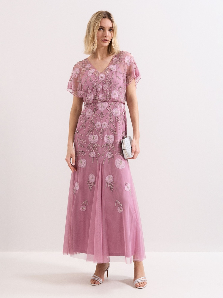 Phase Eight Pink Priya Beaded Dress - Image 1 of 7