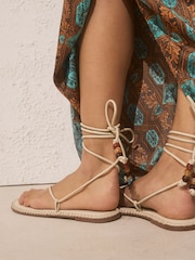 Bone/Cream Forever Comfort® Wrap Sandals - Image 3 of 5