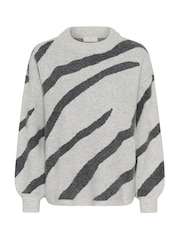 Kaffe Grey KAwilma Striped Pullover Jumper - Image 5 of 6